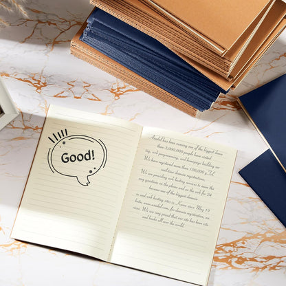 Mimorou 100 Pcs Journals Notebooks Bulk - Kraft Softcover A5 Small Notebooks 5.5 Inch x 8.3 Inch Notepads with 60 Page 30 Sheet for Writing Sketch Travel Office Supplies(Navy Blue,Lined)