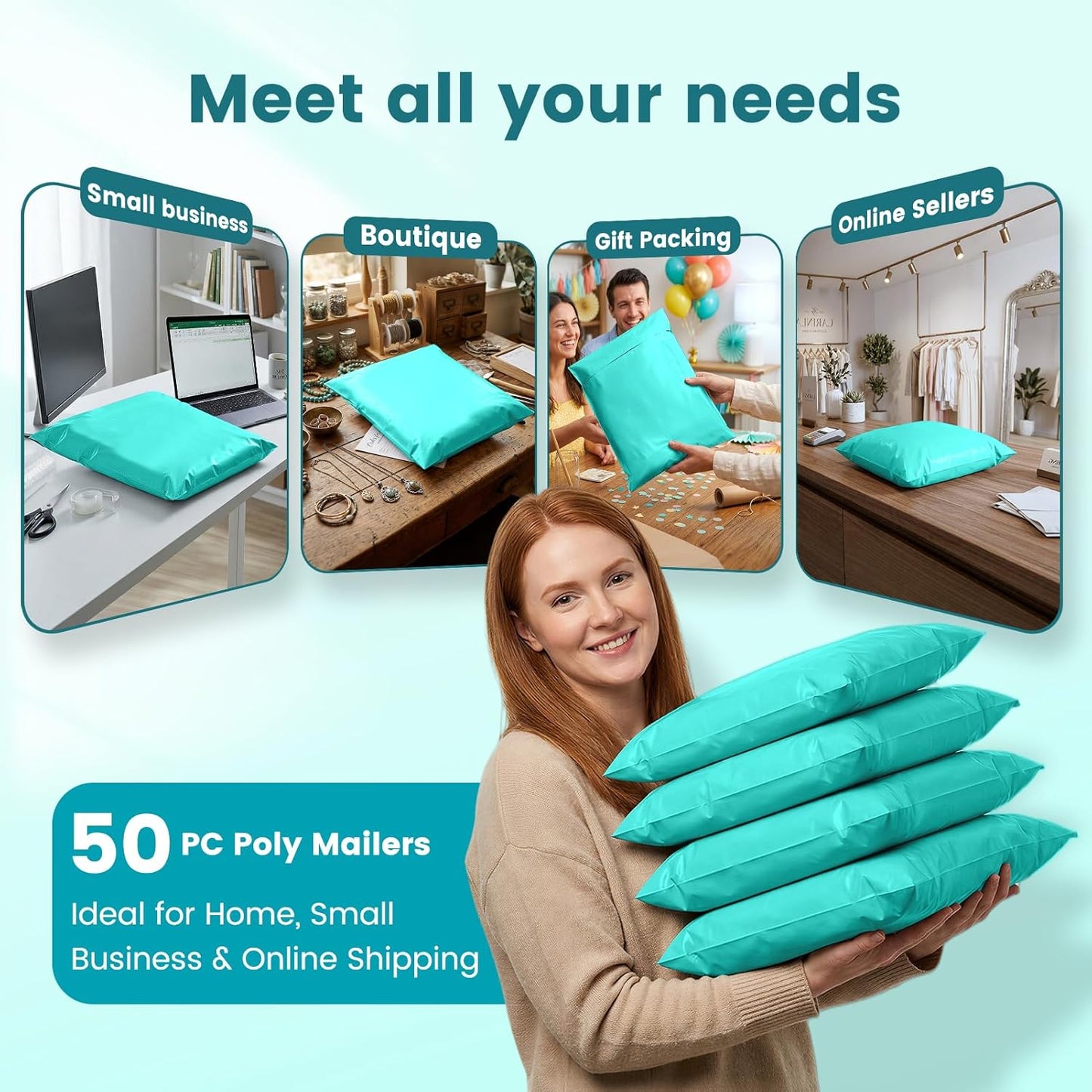 Metronic Poly Mailers 10x13 100 Pcs | Small Shipping Bags for Clothing | Mailing Bags for Small Business, Shipping Envelopes,Packing Bags in Black