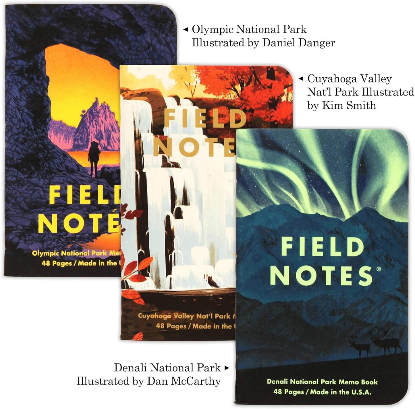 Field Notes: Original Kraft 3-Pack - Mixed Paper (1 Graph/Grid, 1 Ruled/Lined, 1 Plain/Blank) Memo Books - 48 Page Pocket Notebooks - 3.5" x 5.5"
