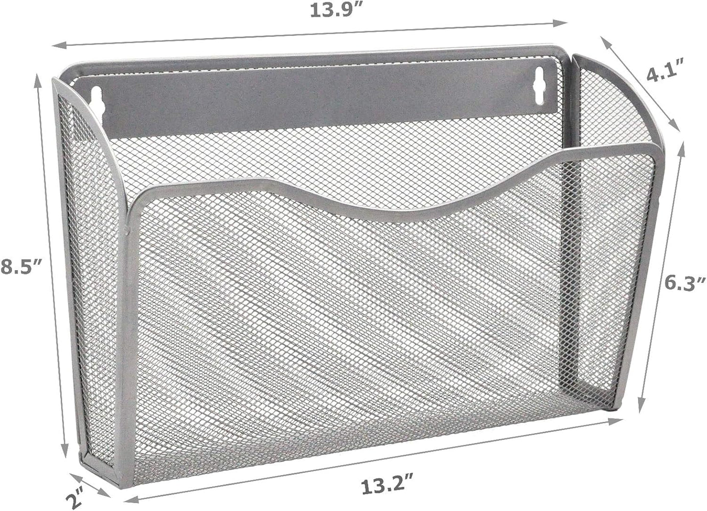EASEPRES 3 Single Pocket Mesh Hanging File Organizer, Vertical Wall Mounted Magazine File Holder, Mount Basket Mail Paper Document Folder Organizing for Office, Home and School, Black