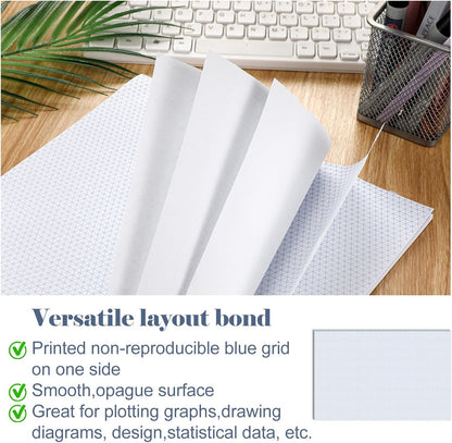 MotiMind 50 Sheets 8.5" x 11" Isometric Graph Paper Pad Isometric Paper Drafting and Graph Pads for 3D Designs Architecture Landscaping Engineering Drafting