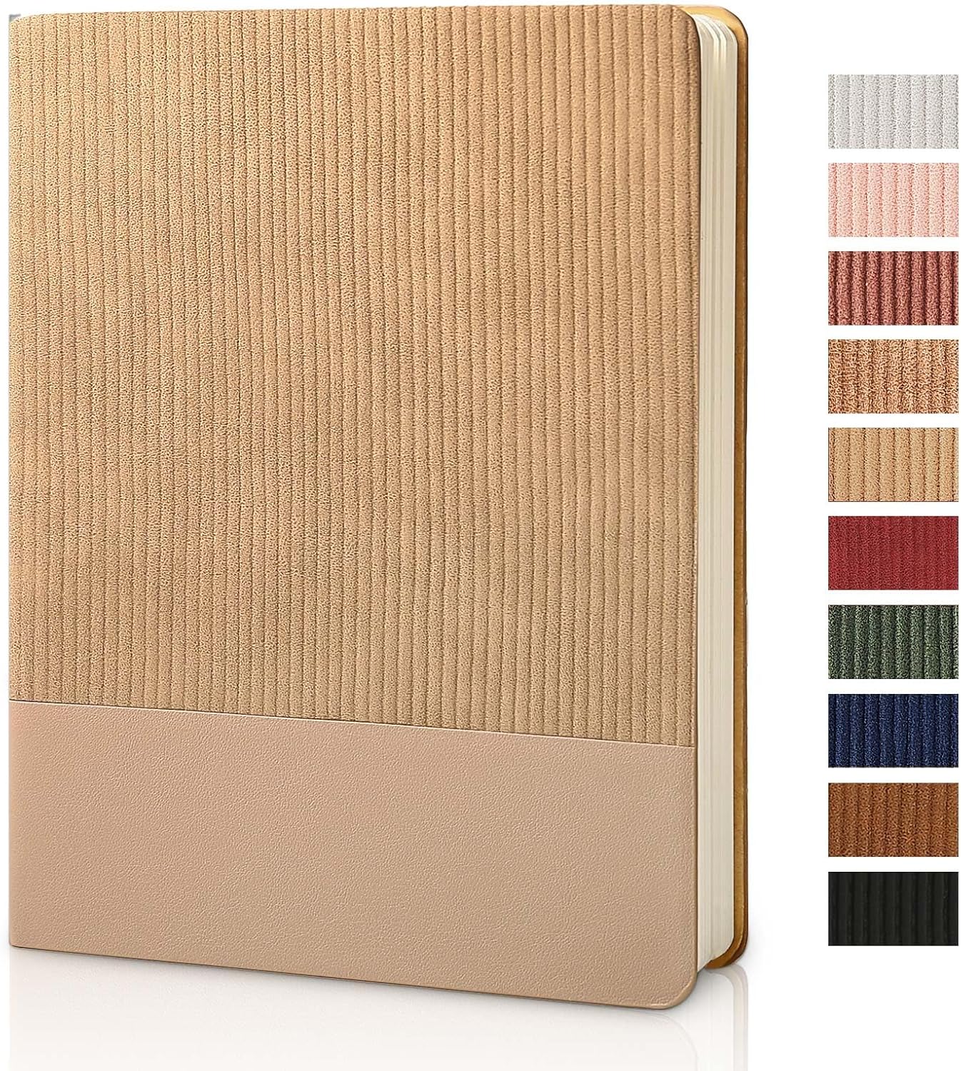 Lined Journal Notebook for Work College Ruled Note Book 5.79"x8.27"A5 PU Leather Daily Journaling 216 Pages for Women Men Writing Home School Supplies Business (Dark Green)