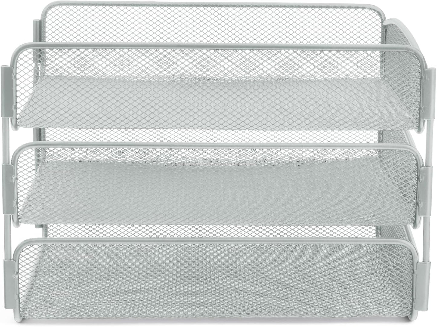 Safco Onyx Desk Organizer, 3 Trays, Office and Classroom Mailbox, Paper and Mail Sorter, Steel Mesh, Black