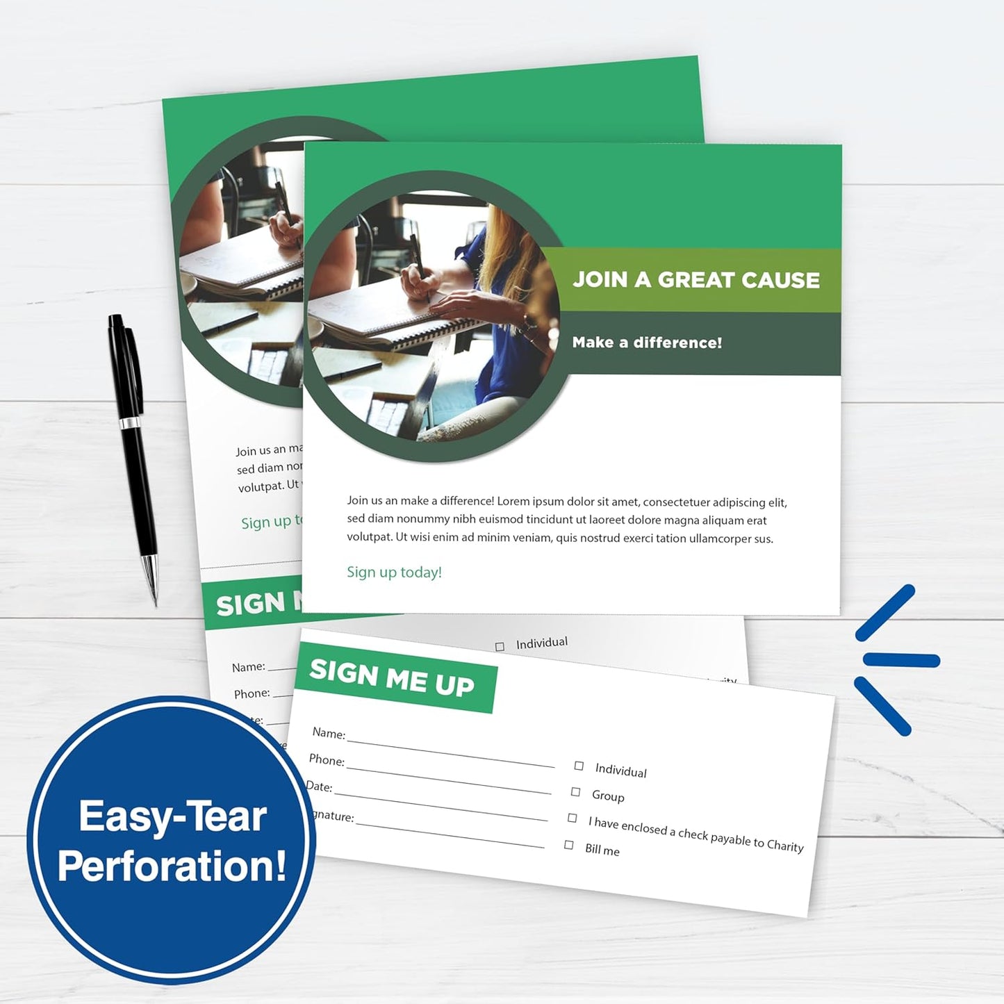 PrintWorks Professional 3 2/3" Horizontal Perforated Paper 8.5” x 11” - Perfect For W-2, 1099, & Statement Use - Made in the USA - 500 Sheets - 20 lb - Printer Compatible - White (04124)