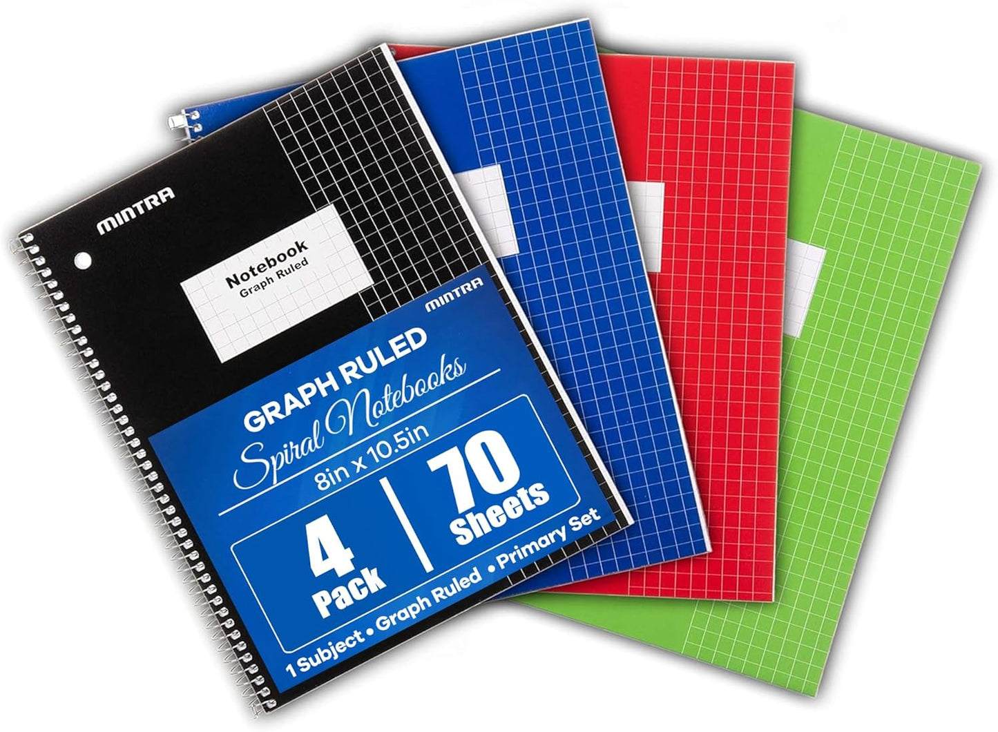 Mintra Office Spiral Notebooks, Wirebound, Journals for School, Work, Business, Aesthetic Stationery, Writing Pads, Teacher & Student Supplies (6, Pastel, College)