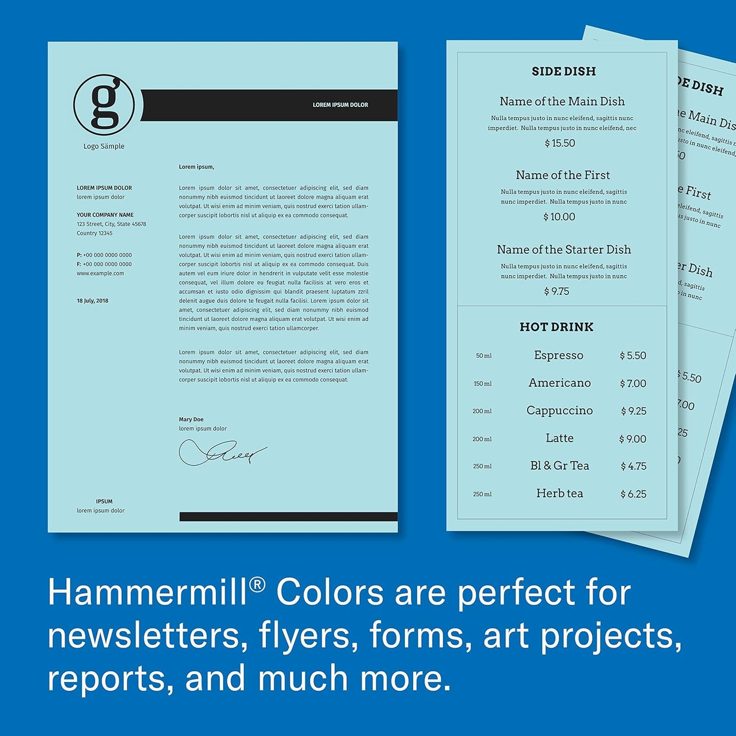 Hammermill Colored Paper, 20lb Pink Printer Paper, 8-1/2 x 11- 1 Ream (500 Sheets) - Made in the USA, Pastel Paper, 103382R
