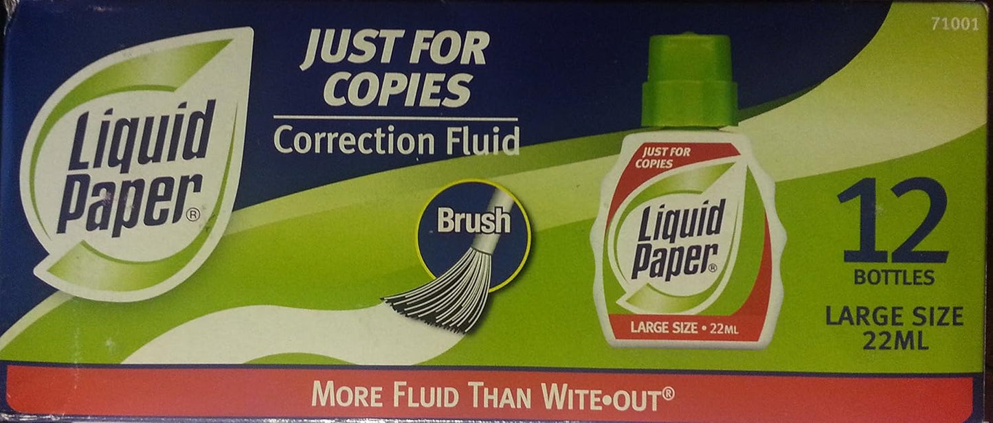 Just for Copies Correction Fluid, 22 Ml Bottle, White (12 Bottles)