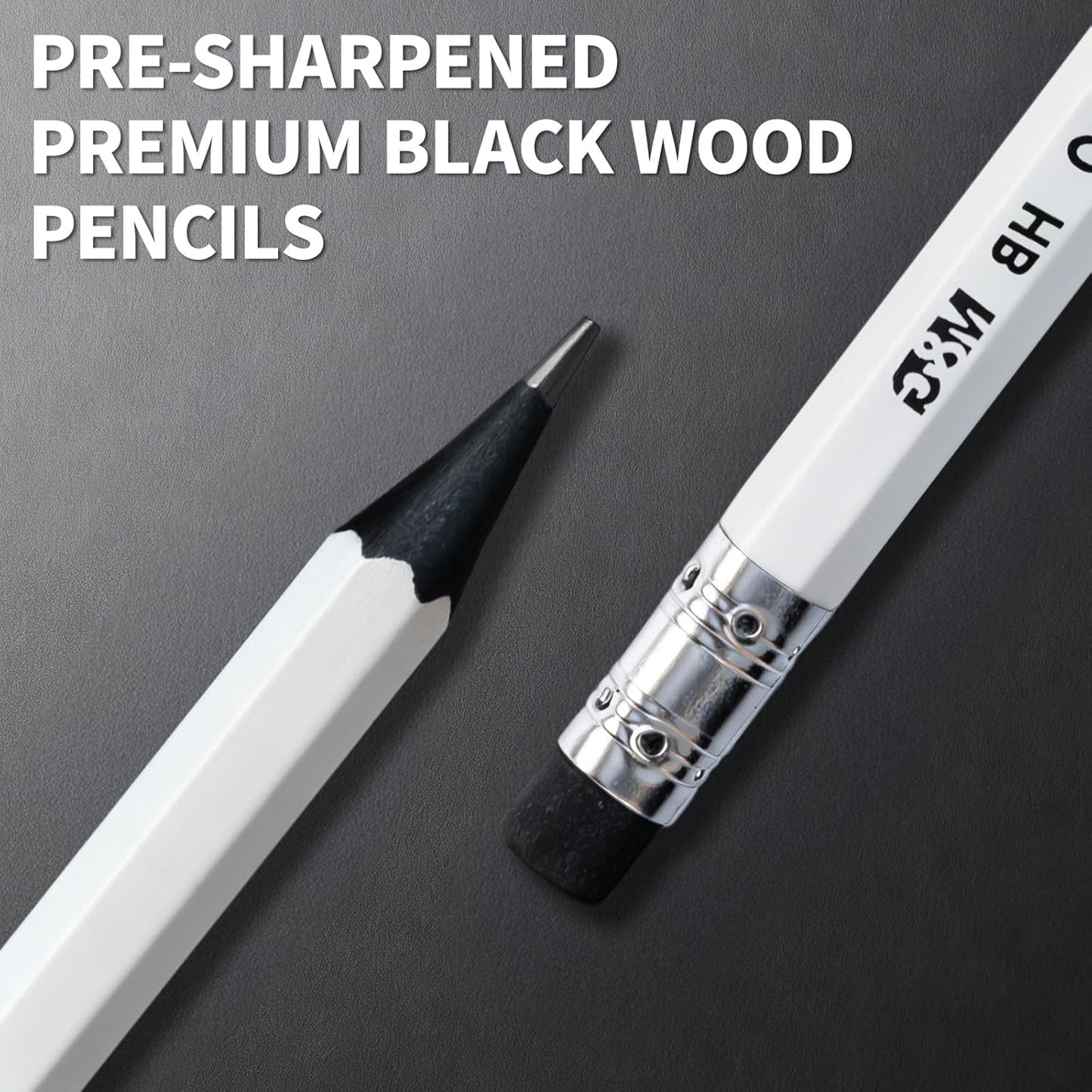 M&G Wood-Cased 2B Pencils, 24 Pack Pre-Sharpened Pencils with Top Erasers, Bulk Black Pencils for School Teacher Supplies, Writing, Drawing and Sketching