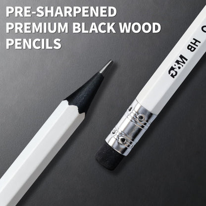 M&G Wood-Cased 2B Pencils, 24 Pack Pre-Sharpened Pencils with Top Erasers, Bulk Black Pencils for School Teacher Supplies, Writing, Drawing and Sketching