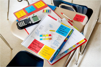 Post-it Super Sticky Notes, 5 Sticky Note Pads, 3 x 3 in., School Supplies and Office Products, Ideal for Textbooks, Notebooks, Walls and Vertical Surfaces, Playful Primaries Collection