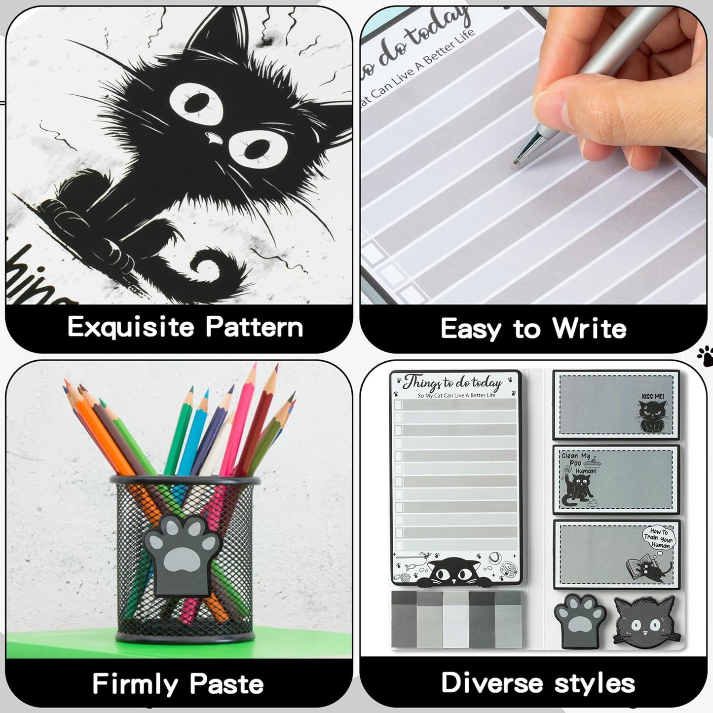 B1ykin Cute Sticky Notes Set - Stay Alive Skeleton Shaped Self-Stick Notes Pad, 550 Sheets Writing Memo Pages Sticky Notepad for Teacher Appreciation Gifts, School Office Supplies (Funny Skeleton) - Colors A
