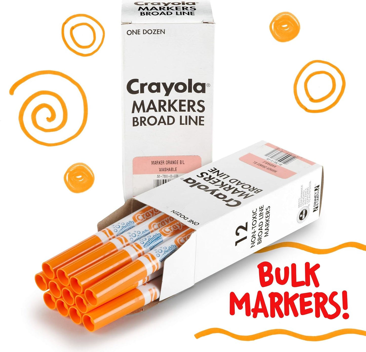 Crayola Washable Markers for Kids - Black (12ct), Bulk Broad Line Markers for School, Classroom Essentials, Teacher Classroom Must Haves for Elementary School
