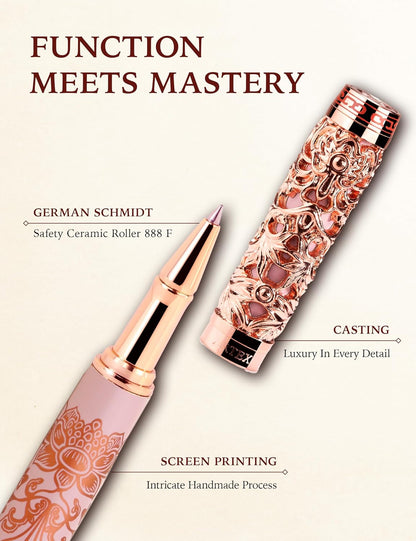 ARTEX Executive Rollerball Pen-Museum Collections-Crafting Timeless Beauty-Luxury Pen Gift & Office Desk Decor, German SCHMIDT refill, Solid Metal Texture