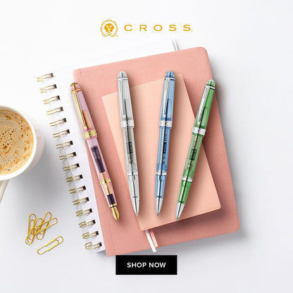 Cross Bailey Light Polished Blue Resin Rollerball Pen - Professional Pen for Effortless Writing - Journaling, Note-Taking & More - Black Ink - Easy Handling - Includes Gift Box