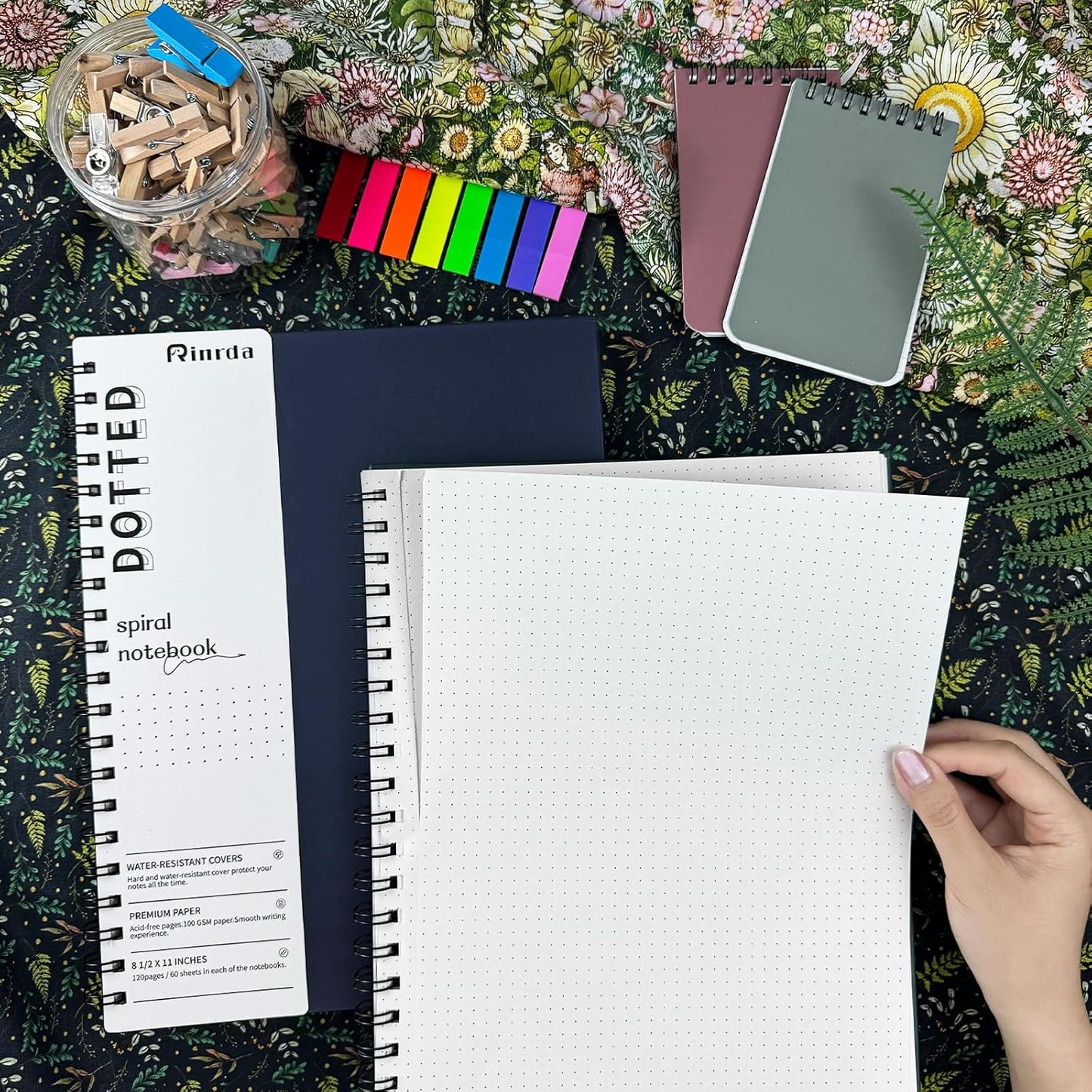 Lined Notebook Spiral Notebook 8.5" x 11"-4 Pack Large Journal Hardcover Notebook 7mm College Ruled Notebook 120 Pages 100 GSM Thick Hardcover Journal for School (LINED, Mult-color)