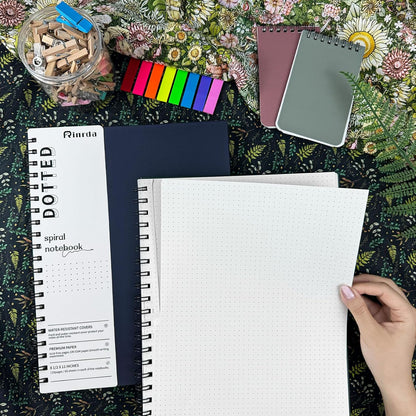 Lined Notebook Spiral Notebook 8.5" x 11"-4 Pack Large Journal Hardcover Notebook 7mm College Ruled Notebook 120 Pages 100 GSM Thick Hardcover Journal for School (LINED, Mult-color)