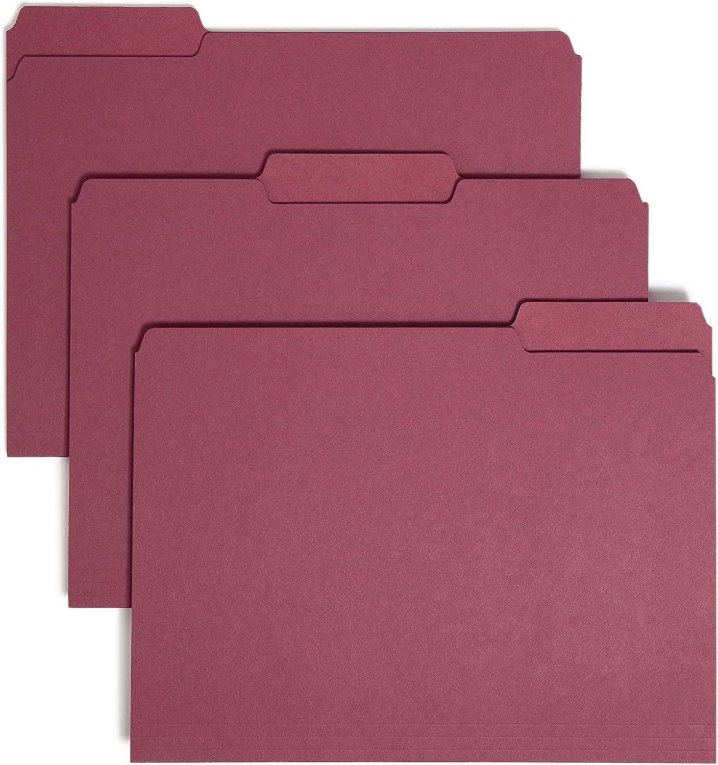 Smead Interior File Folder, 1/3-Cut Tab, Letter Size, Aqua, 100 per Box, Expandable File Folders for Filing Cabinet
