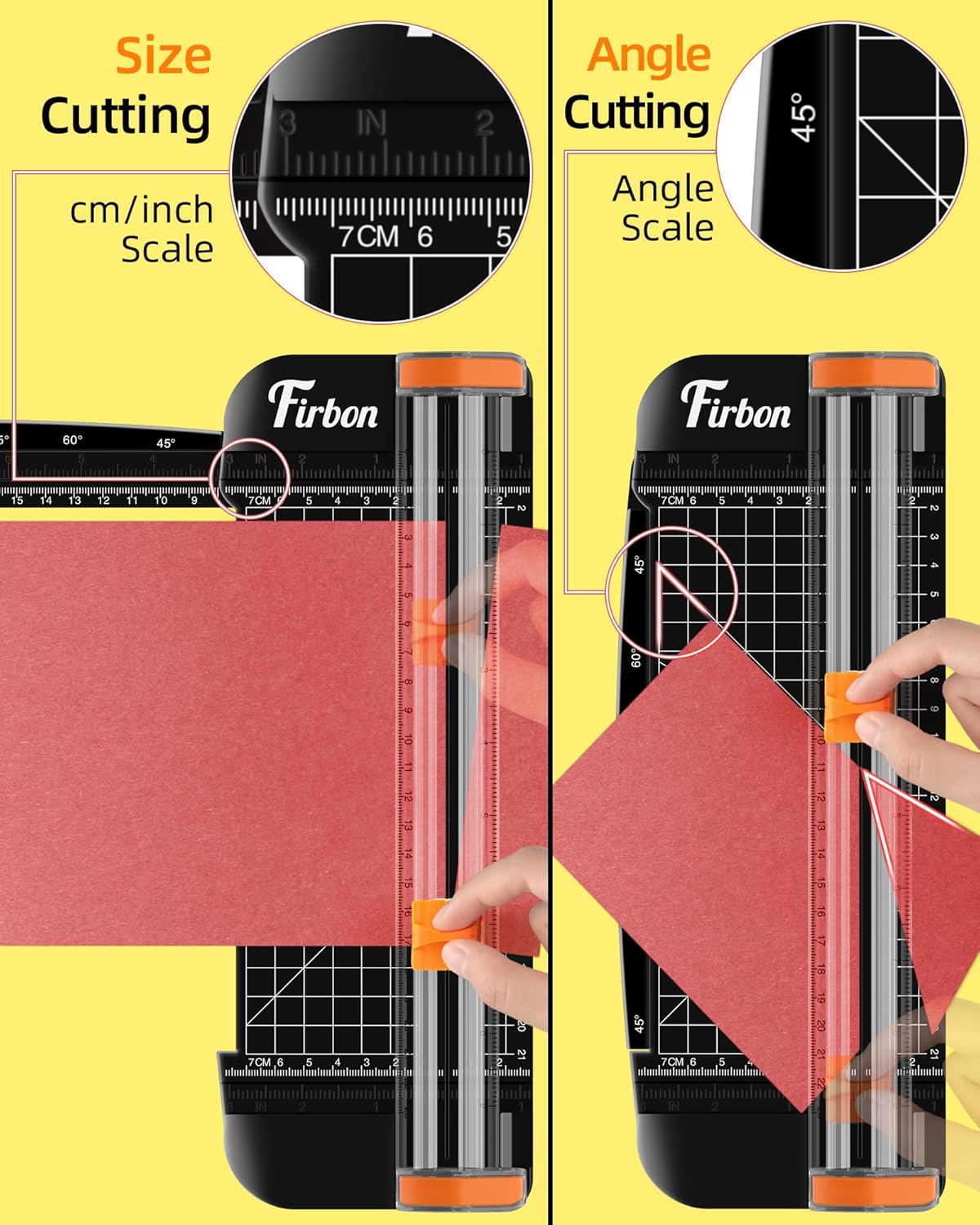 Firbon Morandi A5 Paper Cutter, Straight Small Paper Trimmer with Side Ruler for Scrapbooking Craft, Paper, Coupon, Label, Cardstock