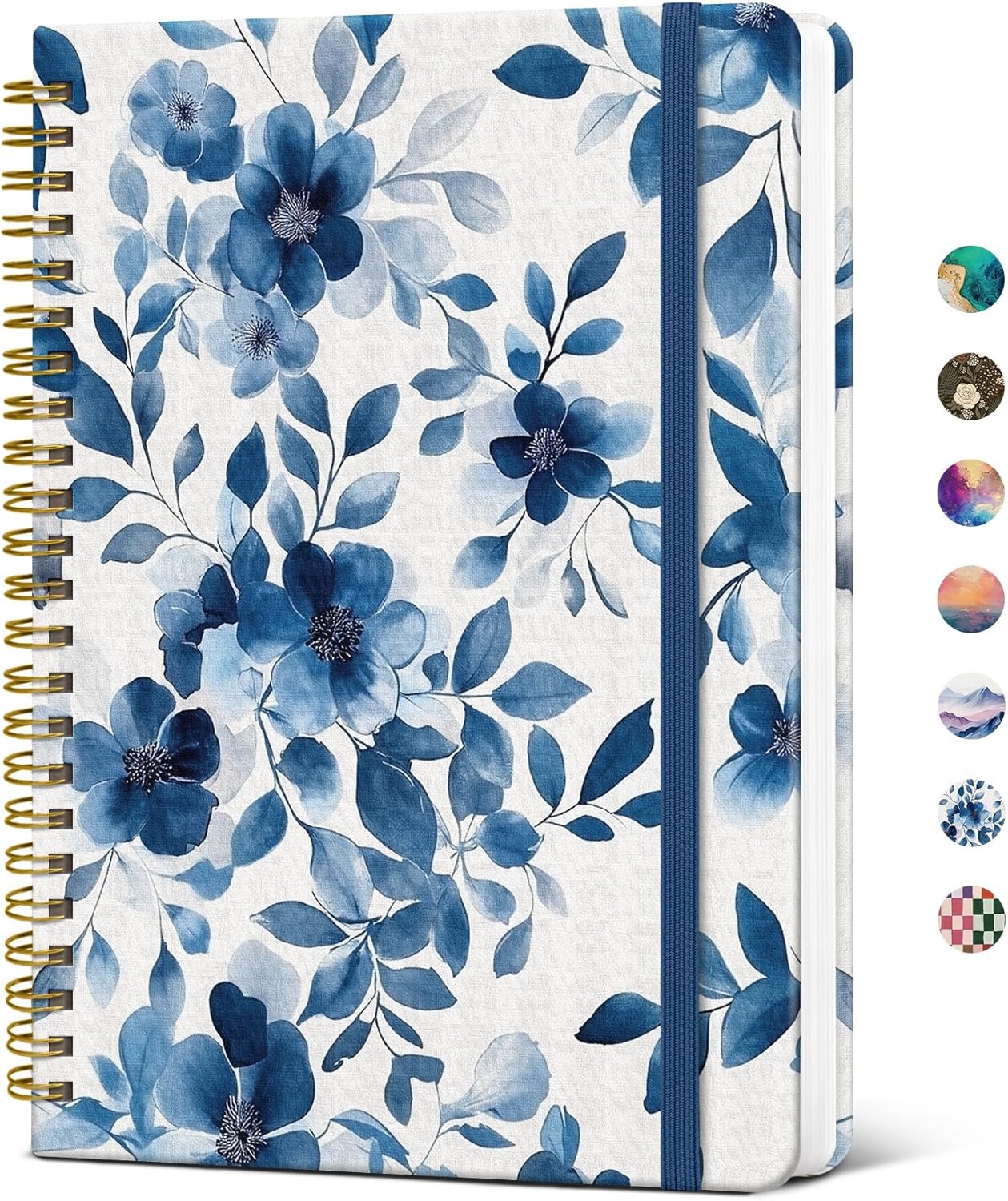 Taja Lined Spiral Journal Notebook for Women, A5 Cute College Ruled Hardcover Notebook for Work & Note Taking, Pretty Journal for Writing, 140 Pages, Flower Garden