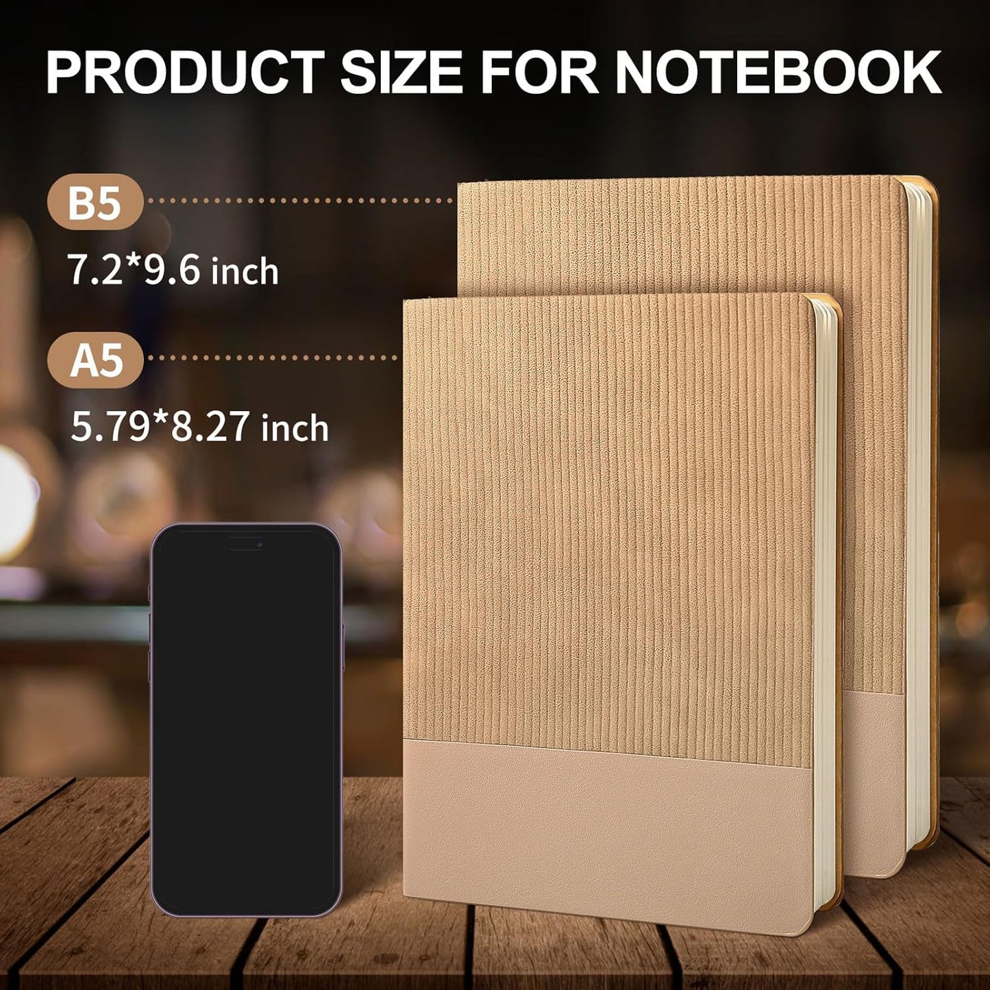 Lined Journal Notebook for Work College Ruled Note Book 5.79"x8.27"A5 PU Leather Daily Journaling 216 Pages for Women Men Writing Home School Supplies Business (Dark Green)