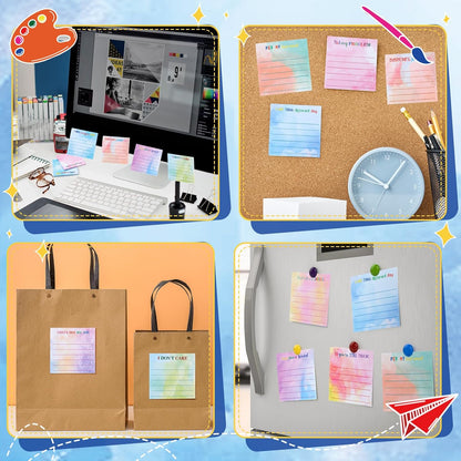 Yinder 48 Pcs Inspirational Sticky Notes Cute Motivational Sticky Notes Pad End of Year Employee Appreciation Gifts Bulk for Teacher Nurse Coworkers Office Supplies 3 x 3'' (Thank You,Dark Color)