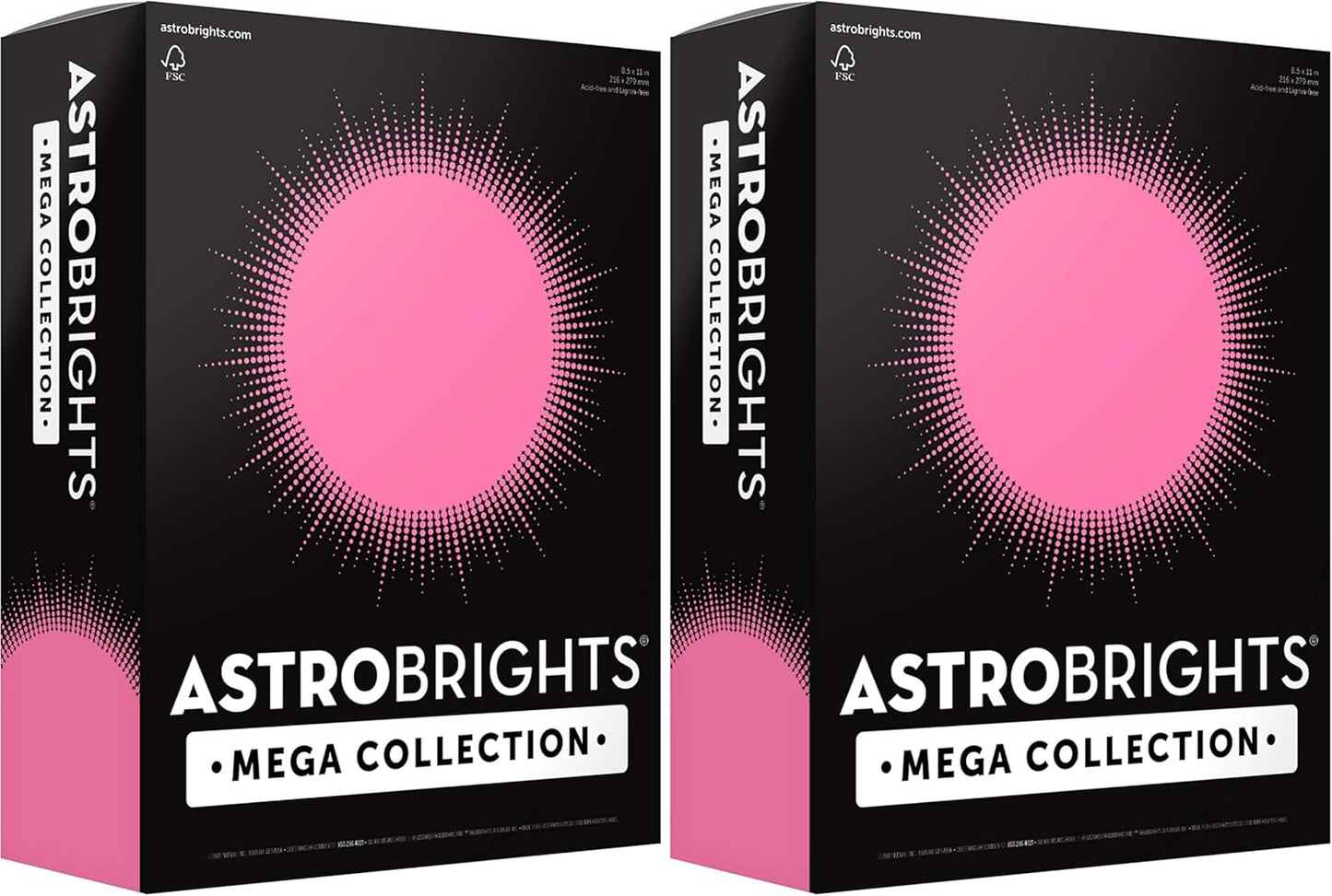 Astrobrights Mega Collection, Colored Paper, Neon Pink, 625 Sheets, 24 lb/89 gsm, 8.5" x 11 - MORE SHEETS! (91673)