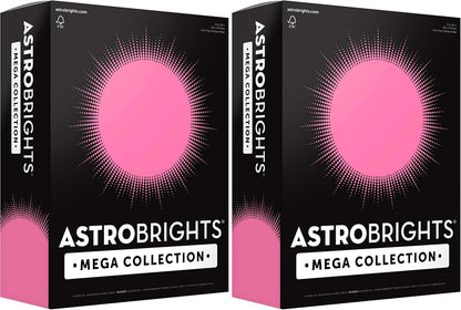 Astrobrights Mega Collection, Colored Paper, Neon Pink, 625 Sheets, 24 lb/89 gsm, 8.5" x 11 - MORE SHEETS! (91673)