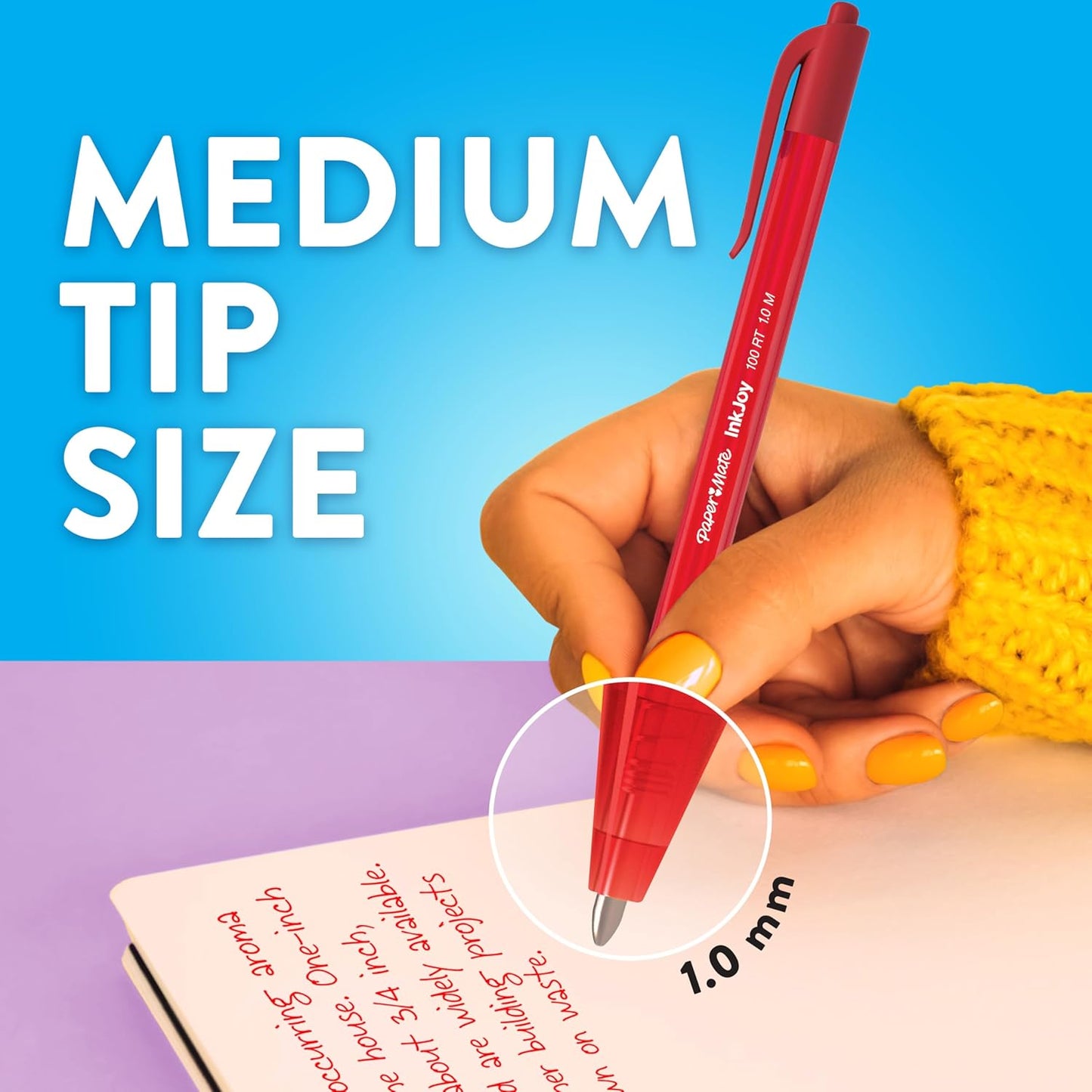 Paper Mate InkJoy 100RT Retractable Ballpoint Pens, Medium Point, Black, Box of 12 (1951254)