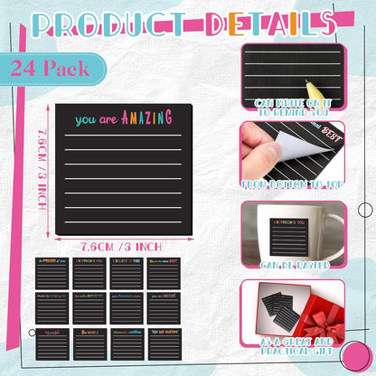Yinder 48 Pcs Inspirational Sticky Notes Cute Motivational Sticky Notes Pad End of Year Employee Appreciation Gifts Bulk for Teacher Nurse Coworkers Office Supplies 3 x 3'' (Thank You,Dark Color)