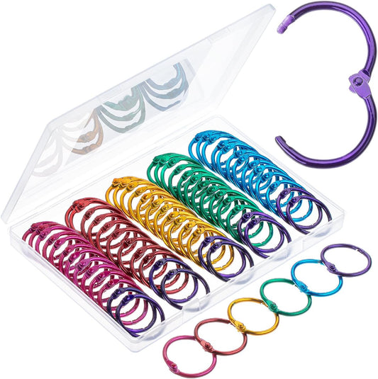 Mr. Pen- Loose Leaf Binder Book Rings, 5 Assorted Sizes (0.6", 1", 1.2", 1.5",2"), 36 Pack, Metal Binder Rings for Index Cards, Keychains, School, Home, Office, Silver