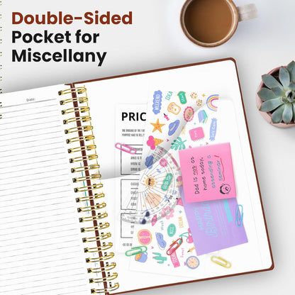 Hardcover Spiral Journal Notebooks for Work With Removable Dividers & Tabs, 8.5"x11" 5 Subject Notebook for Note Taking & Organizer, A4 College Ruled Lined Journal for Women & Writing, Aquamarine, 280 Pages