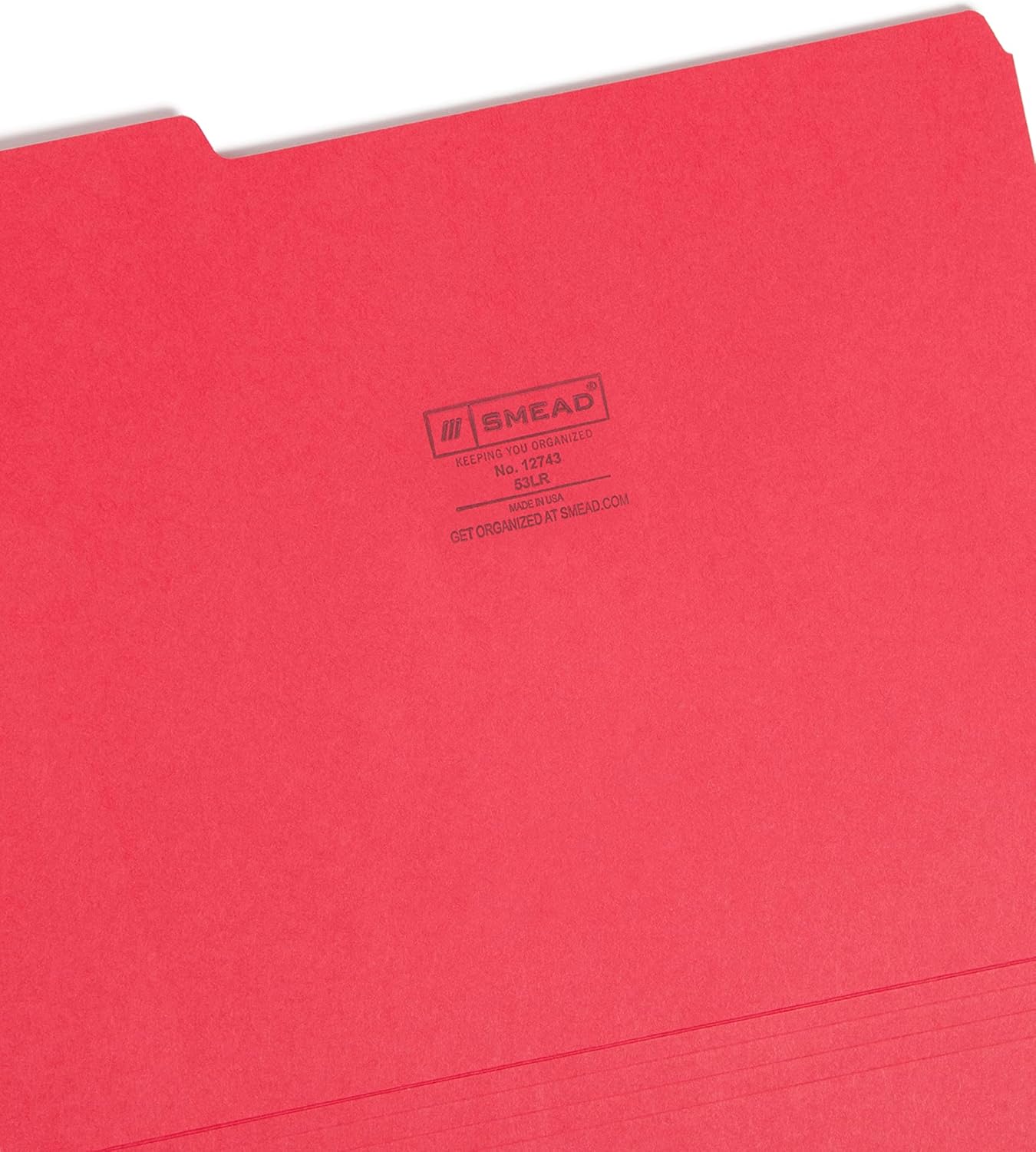 Smead File Folder, 1/3-Cut Tab, Assorted Positions, Letter Size, Red, Value Filing Products, 100 per Box