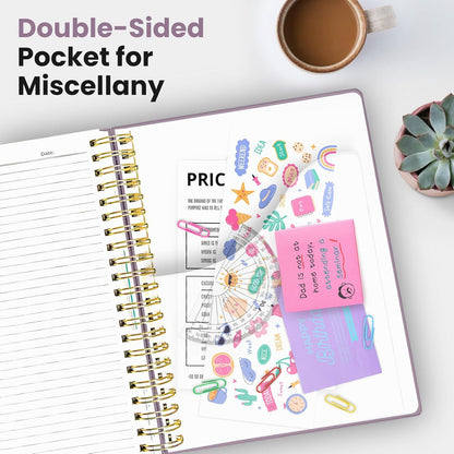 Hardcover Spiral Journal Notebooks for Work With Removable Dividers & Tabs, 8.5"x11" 5 Subject Notebook for Note Taking & Organizer, A4 College Ruled Lined Journal for Women & Writing, Aquamarine, 280 Pages