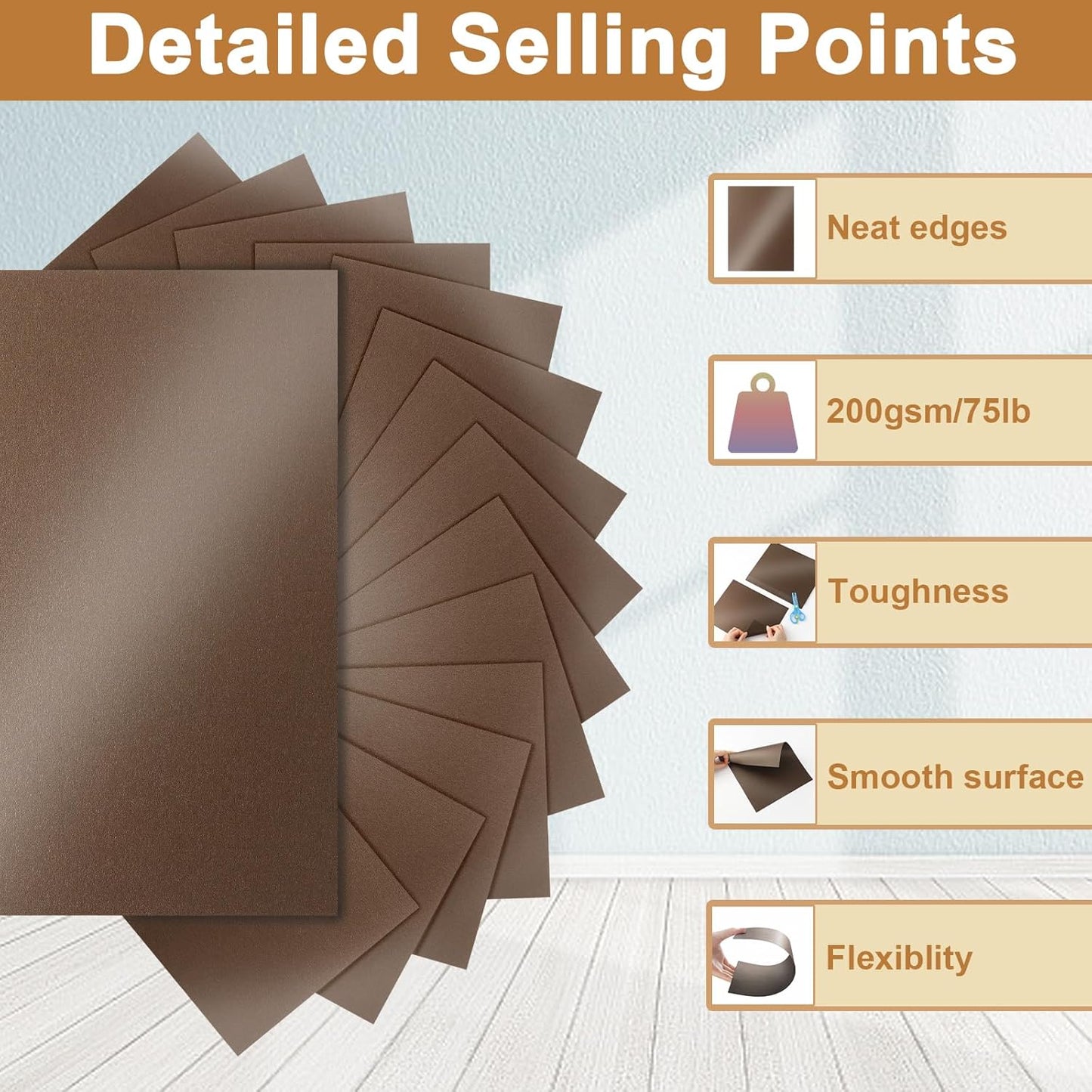 Silunkia 40 Sheets Gold Shimmer Cardstock 8.5 x 11 Certificate Paper, 75lb Craft Paper Card Stock for Cards Making, Birthday Decorations, Wedding Invitations, Greeting Cards
