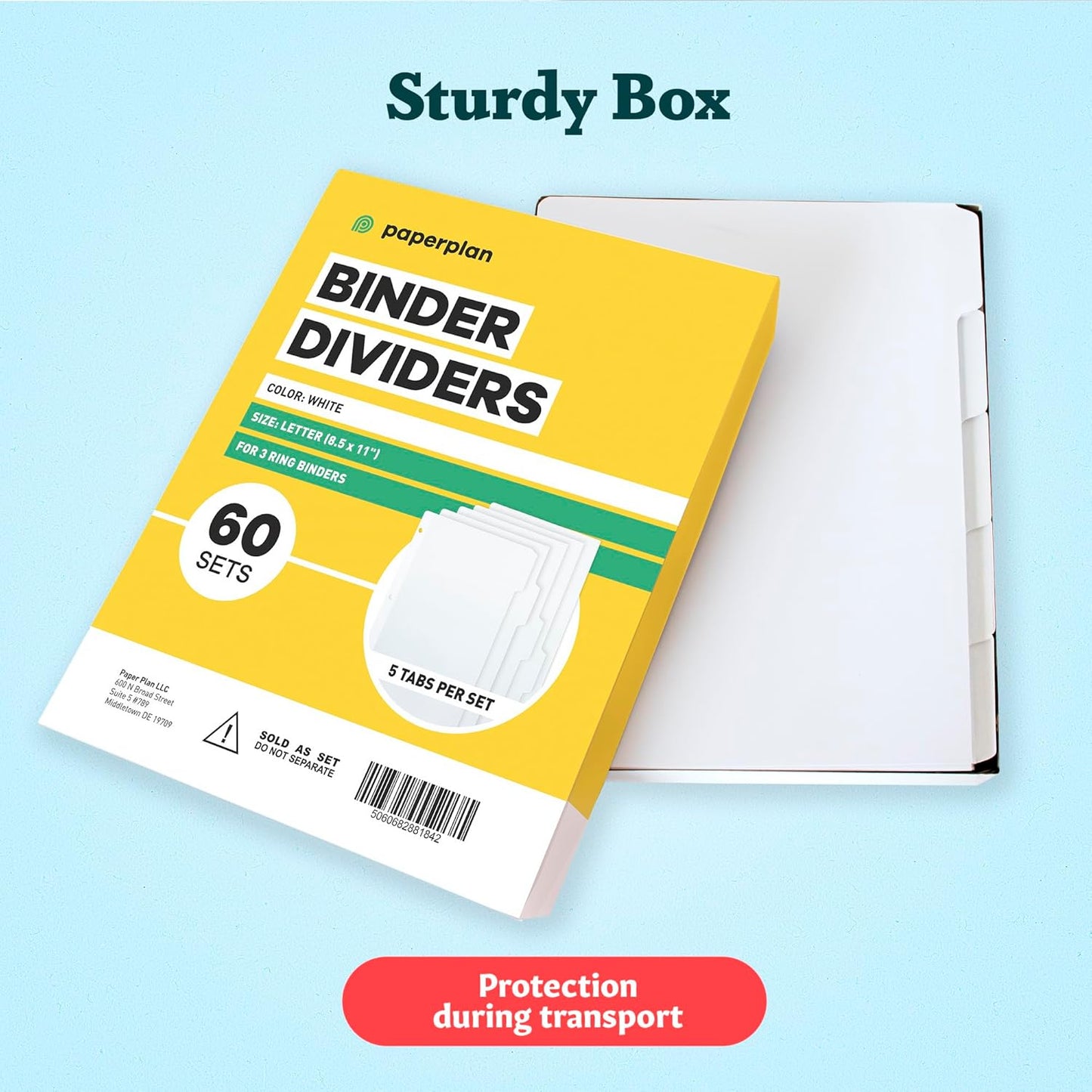 Binder Dividers with Tabs - (Set of 20) x 5 Tab Dividers for 3 Ring Binders, White, Reinforced Edge - Ideal for Keeping Your Documents Neat and Professional