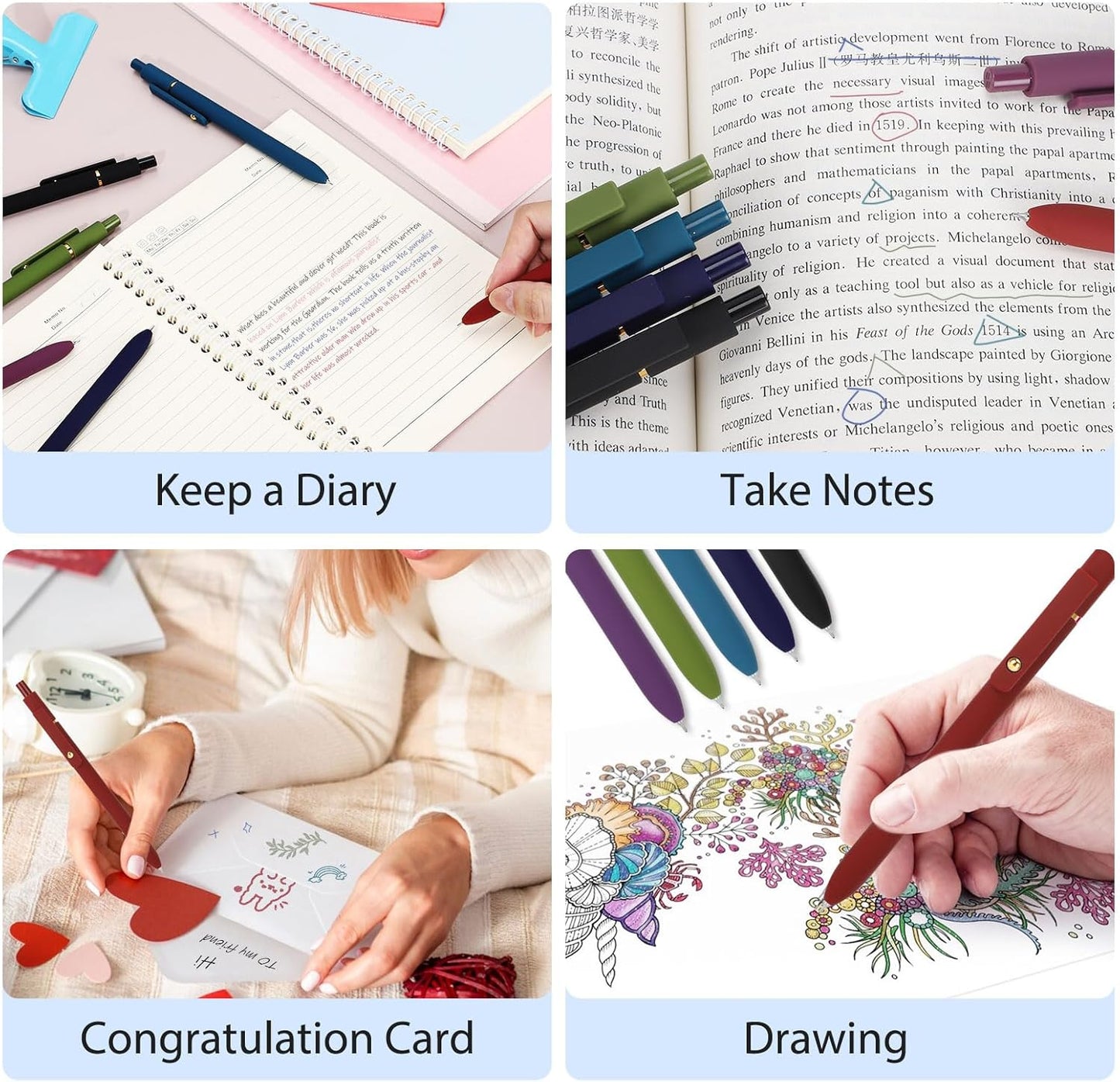 10 Pieces Gel Ink Pen Refills Replaceable Ballpoint Black Ink Pen Refills Extra Fine Point 0.5mm Smooth Writing for Office School Supplies (Black Ink)