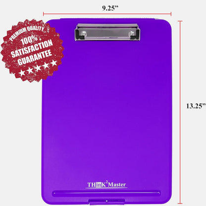 Think2Master Black Plastic Storage Clipboard. | 25% Heavier & 25% Sturdier| Heavy Duty and Won’t Flex or Bend Like Other Brands (Compare The Weight). Storage Compartment Holds 150 Letter Sized Paper.