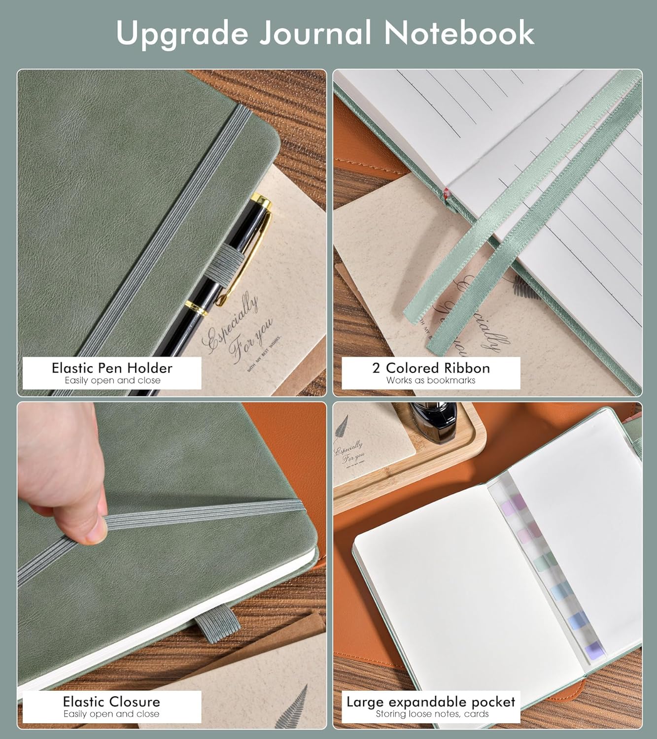 Lined Journal Notebook for Men Women, 200 Numbered Pages Leather Hardcover Journal with Pen, A5 Journaling Notebooks, Thick Paper College Ruled Journals for Writing Work Business 5.75'' X 8.38'' Black