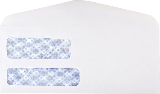 Amazon Basics #9 Security Tinted Double Window Envelopes for Invoices and Documents, Self-Seal, 3-7/8" x 8-7/8", White, 500-Pack