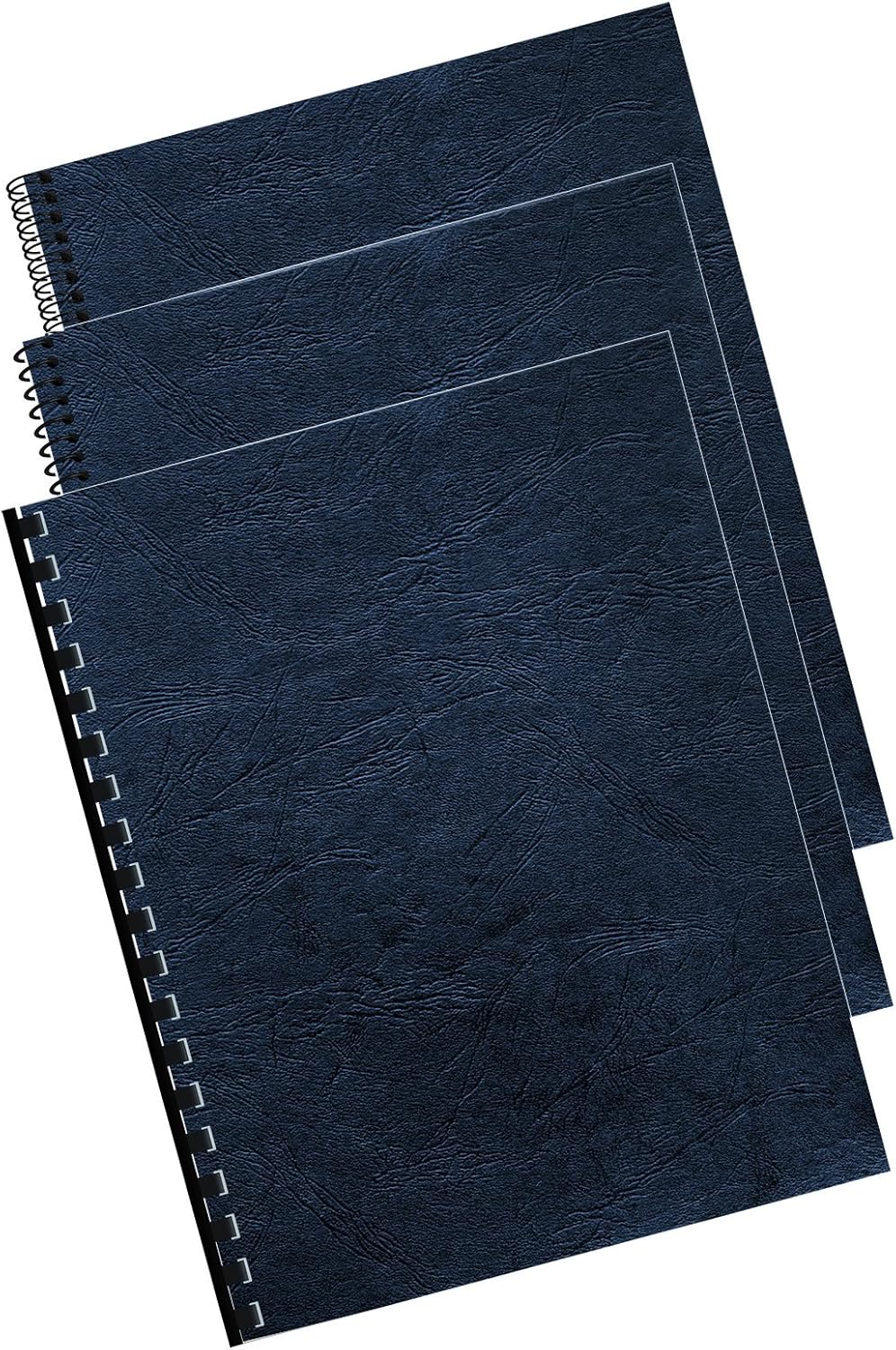 Fellowes Letter Size Binding Covers Expressions Grain, 50-Pack, Navy (52124)