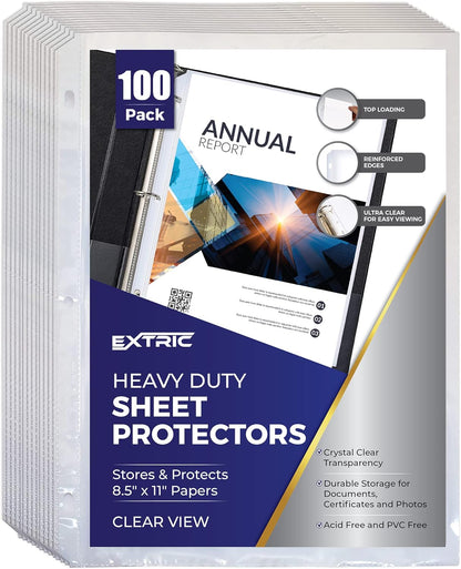 Sheet Protectors, 200 Count Clear Page Protectors for 3 Ring Binder, Top Loading Plastic Sleeves 8.5 x 11 inch