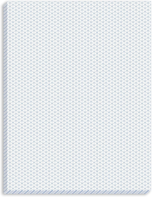 MotiMind 50 Sheets 8.5" x 11" Isometric Graph Paper Pad Isometric Paper Drafting and Graph Pads for 3D Designs Architecture Landscaping Engineering Drafting