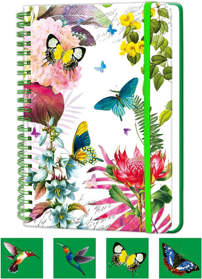 Melurika A5 Hardcover Spiral Notebook, 4 Pack 5.7x8.5 Inches Lined Journal 160 Pages College Ruled Spiral Bound Notebooks Gifts for Writing Note Taking Study Work Meeting and Travel