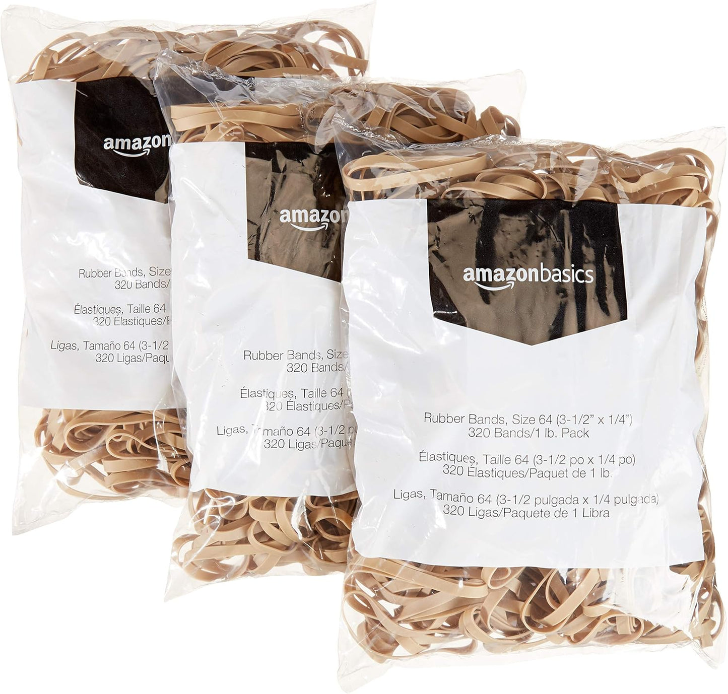Amazon Basics Assorted Size and Color Rubber Bands, Strong Elastic Stretch Office Supplies, 0.5 lb. Variety Assortment