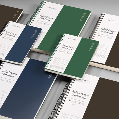 EMSHOI A5 Spiral Notebook College Ruled Lined Journal, Small 5.7" X 8.22", 300 Pages/150 Sheets, 100gsm Thick Paper, Waterproof Hardcover, for Office School Women Men Work Writing Notes, Blue