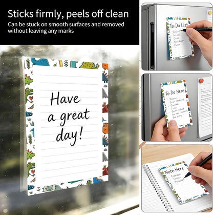 2 Pack Sticky Notes 4x6 in, Funny Large Notepads with Lines, Cute Self-Stick Memo Note Pads for Office, Home, Meeting Luxury Boho Flowers