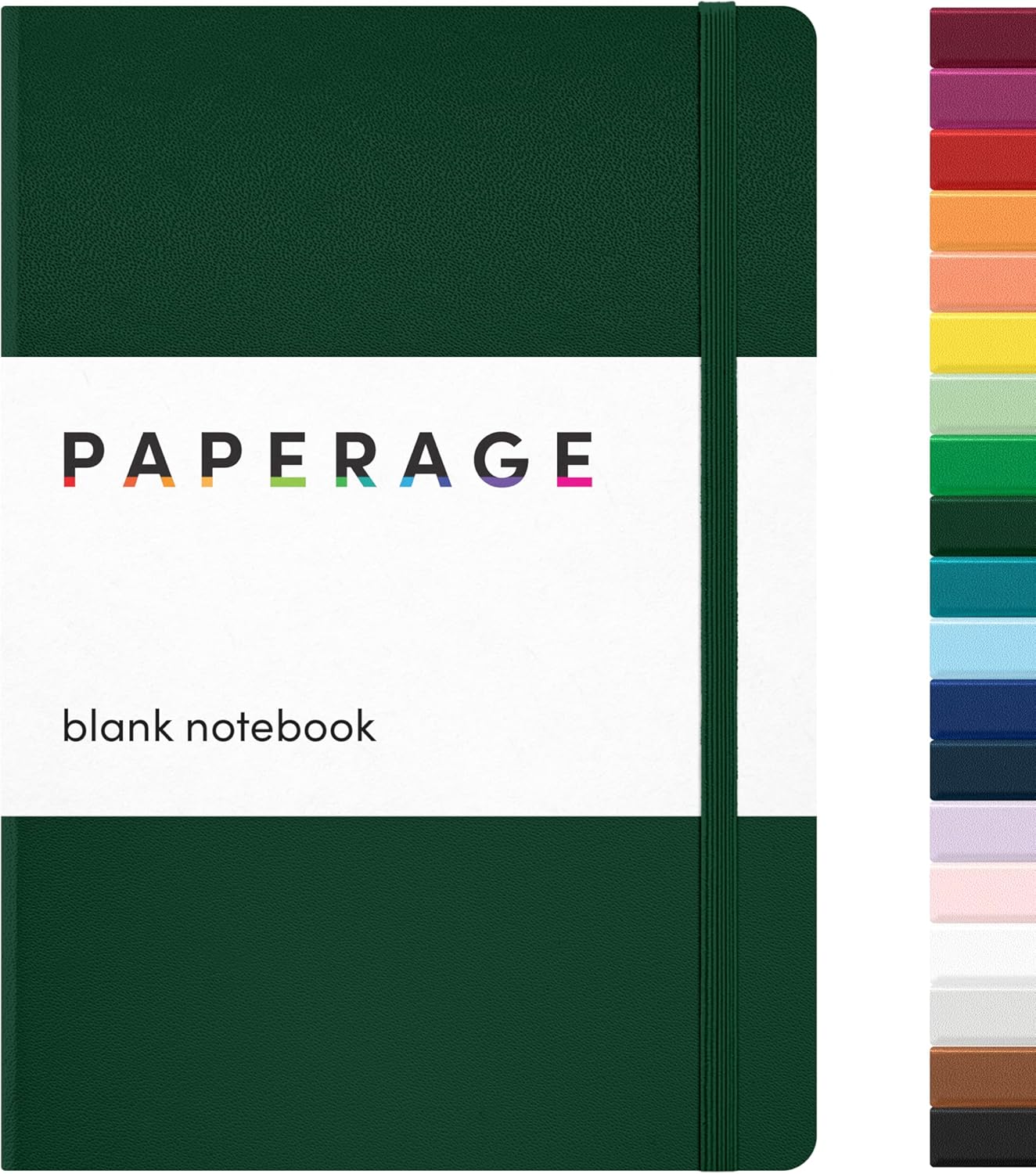 PAPERAGE Lined Journal Notebook, (Black), 160 Pages, Medium 5.6 in x 8 in - 100 GSM Thick Paper – Hardcover Journaling Notebook for Work, School & Note Taking