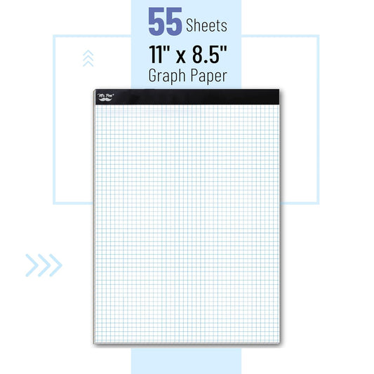 Mr. Pen- Graph Paper Pad, 8.5x11 Inches, 4x4 (4 Squares per Inch), 55 Sheets, Ideal for Math, Graphing and Sketching, Grid Paper for Students, Engineers, Artists