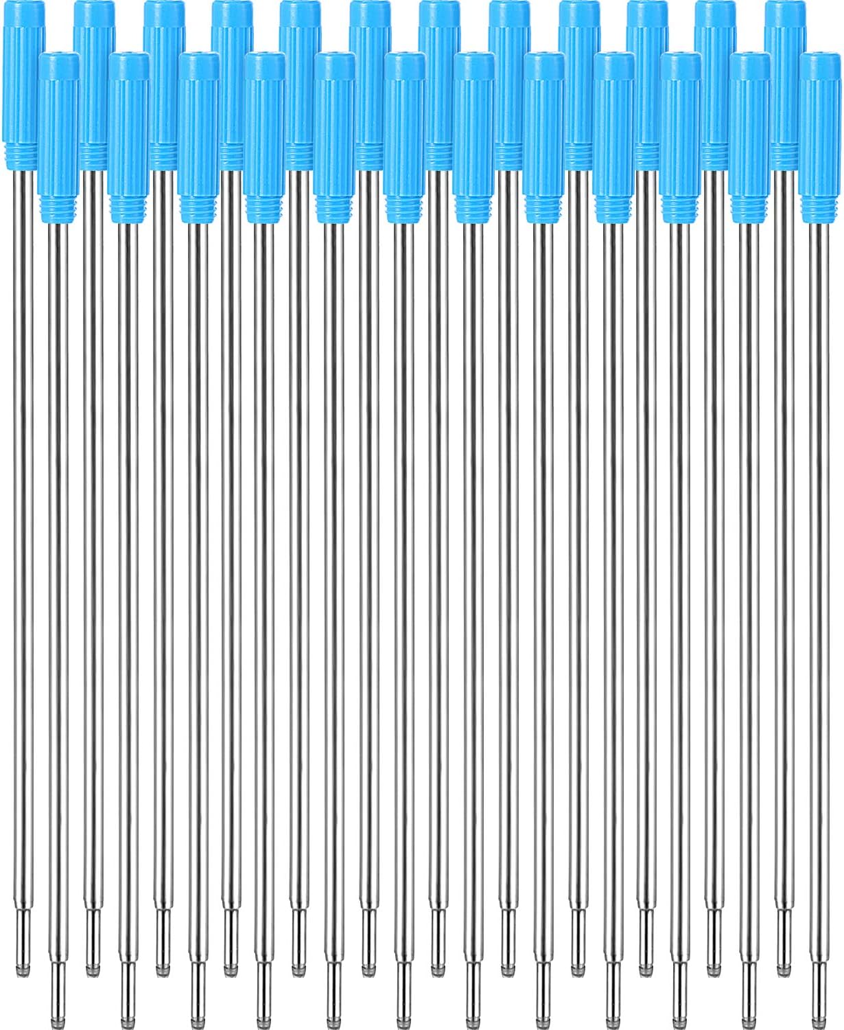 Jovitec 24 Pieces Replaceable Ballpoint Pen Refills Metal Pen Ink Refills Smooth Writing 4.5 Inch (11.6 cm) and 1 mm Medium Tip for Gifts Office(Black and Blue)