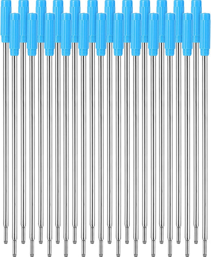 Jovitec 24 Pieces Replaceable Ballpoint Pen Refills Metal Pen Ink Refills Smooth Writing 4.5 Inch (11.6 cm) and 1 mm Medium Tip for Gifts Office(Black and Blue)